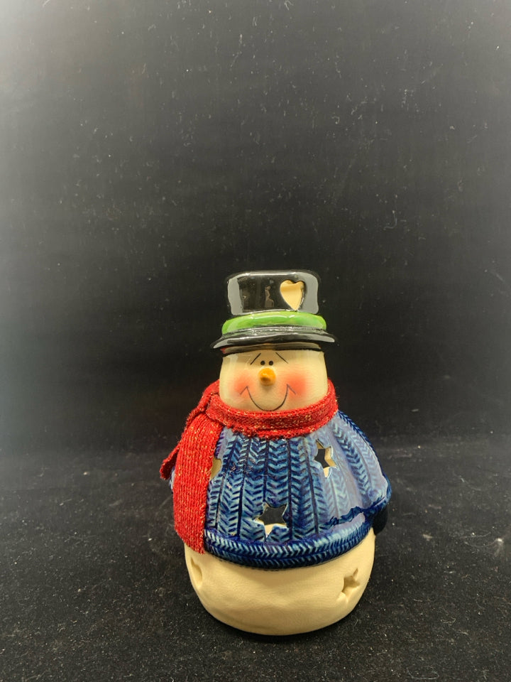 SNOWMAN TEA LIGHT HOLDER.