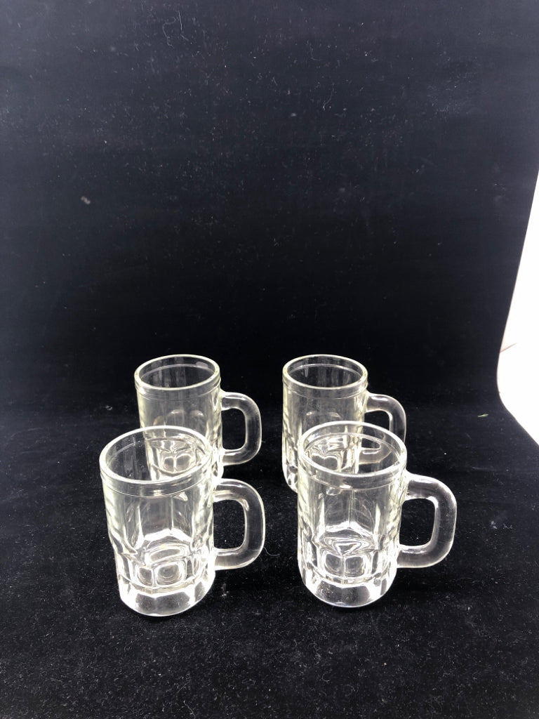 4 SHORT BEER MUGS.