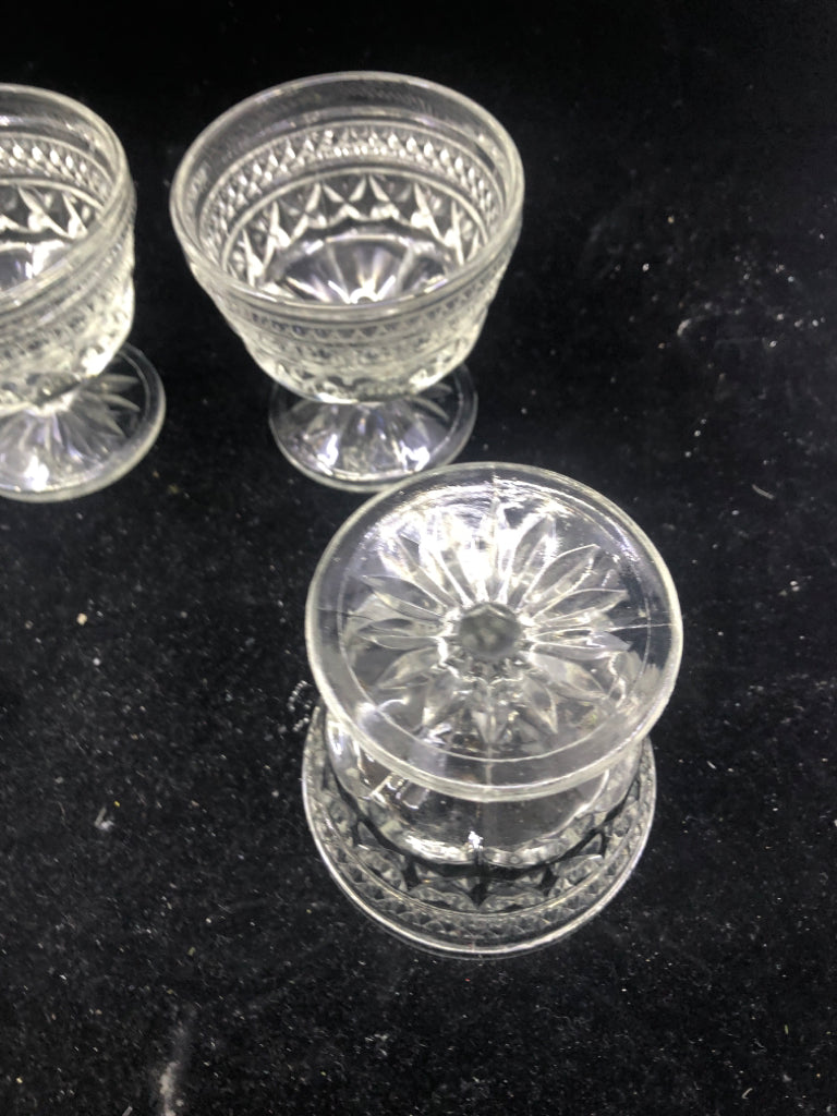 4 CUT GLASS SHORT GLASSES/ BOWLS.