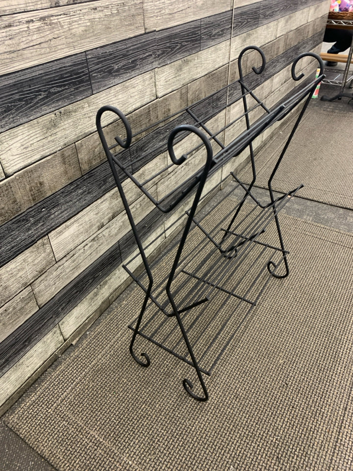 BLACK 3 TIER METAL BOOK CASE.