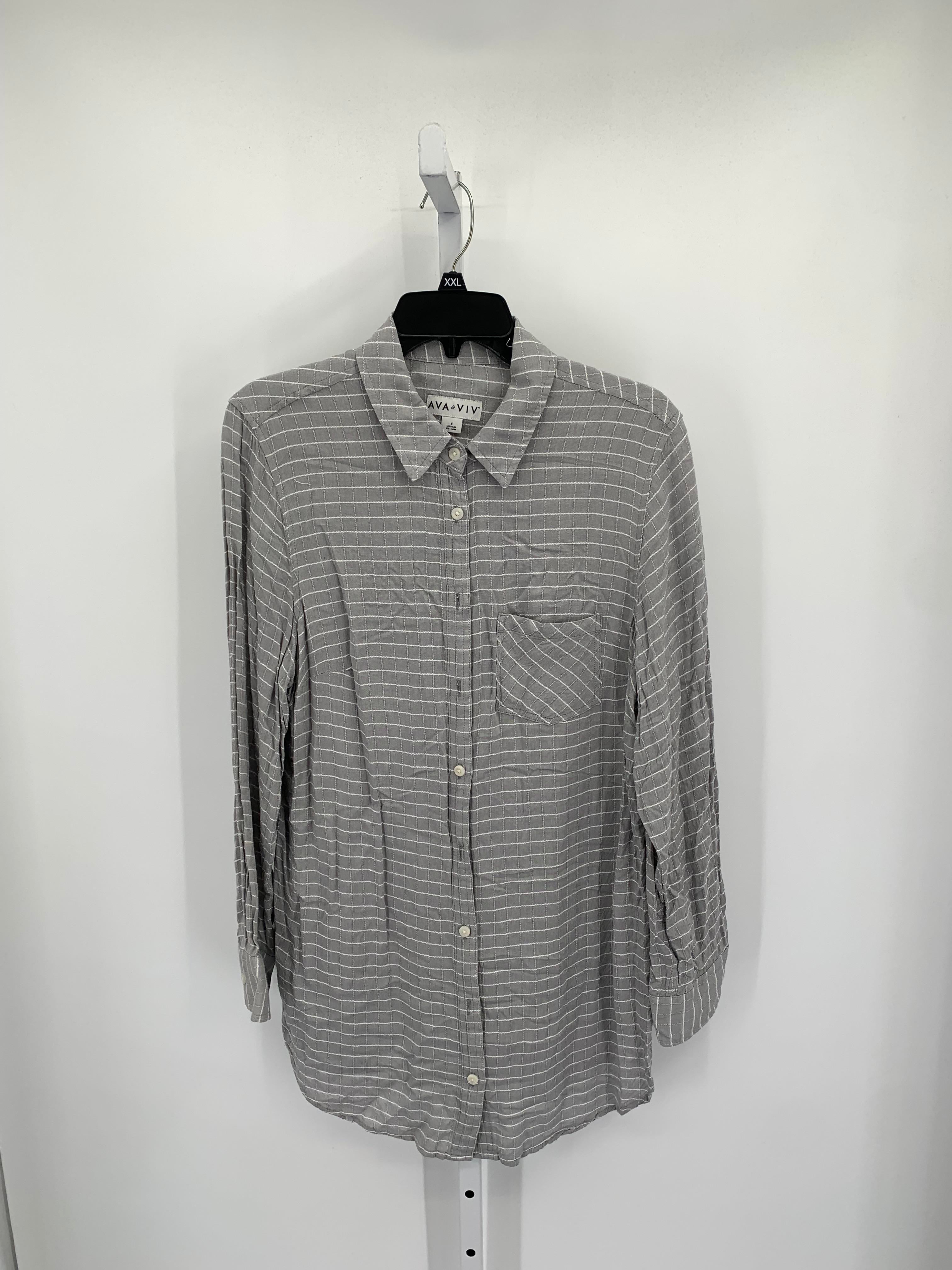 Ava & Viv Size 1X Womens Long Sleeve Shirt