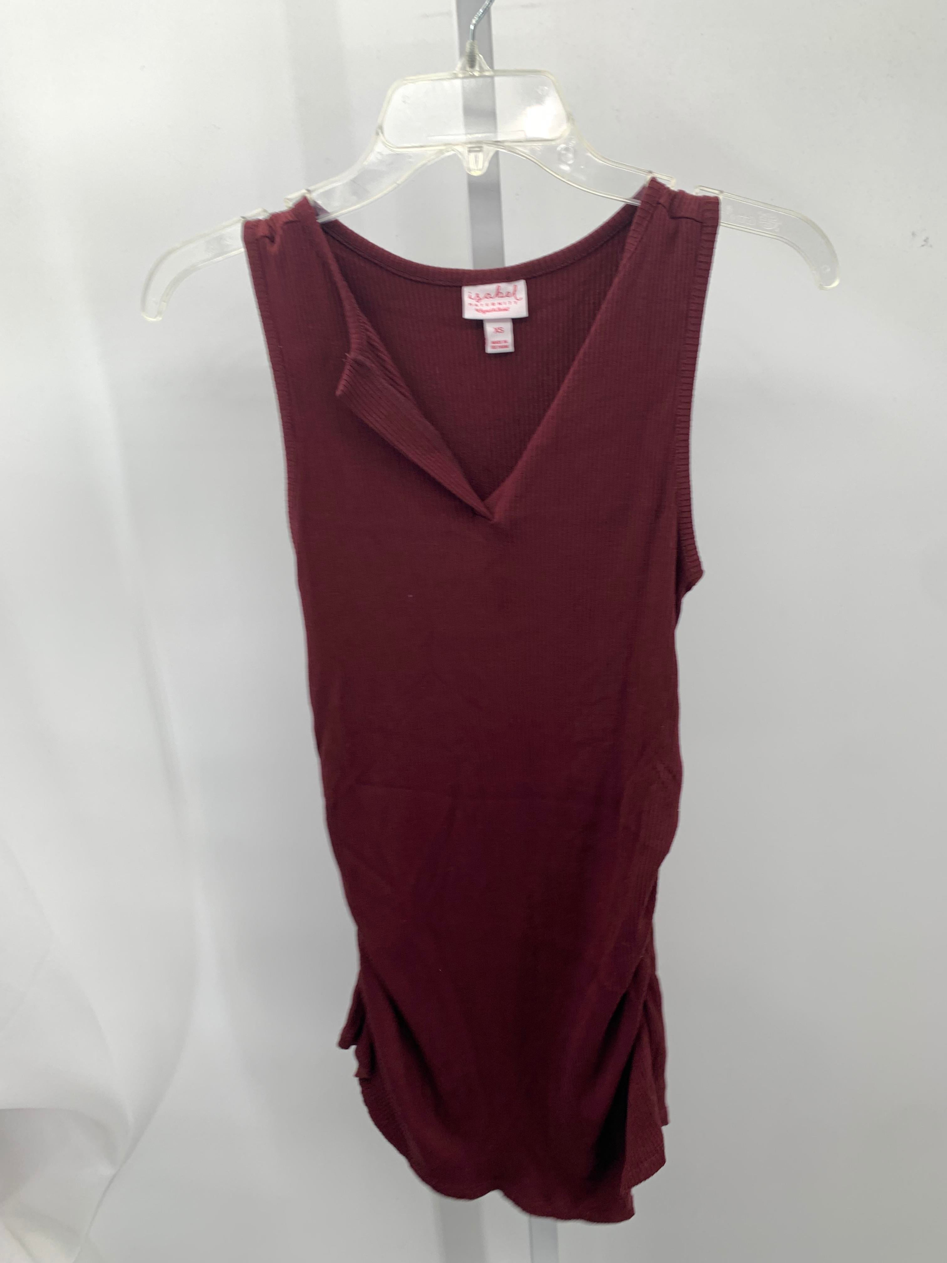 Isabel Burgandy Size X Small Maternity Tank