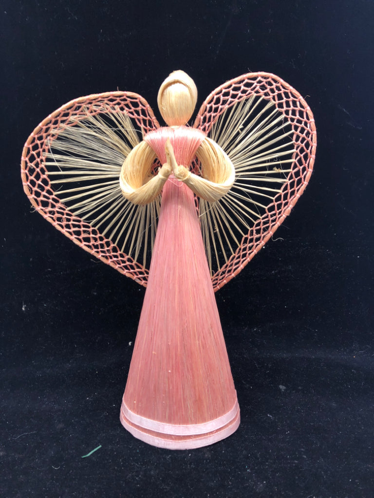 VTG PINK ANGEL TREE TOPPER.