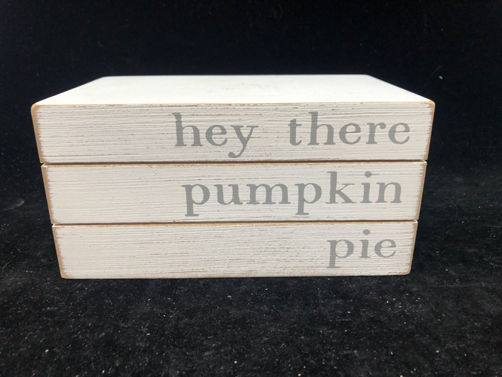 HEY THERE PUMPKIN PIE-BLOCK SIGN.
