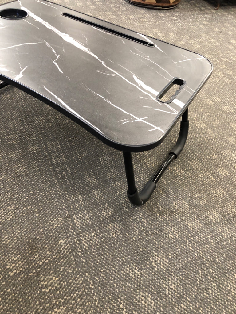 BLACK MARBLE PRINT LAP DESK W/FOLDABLE LEGS.