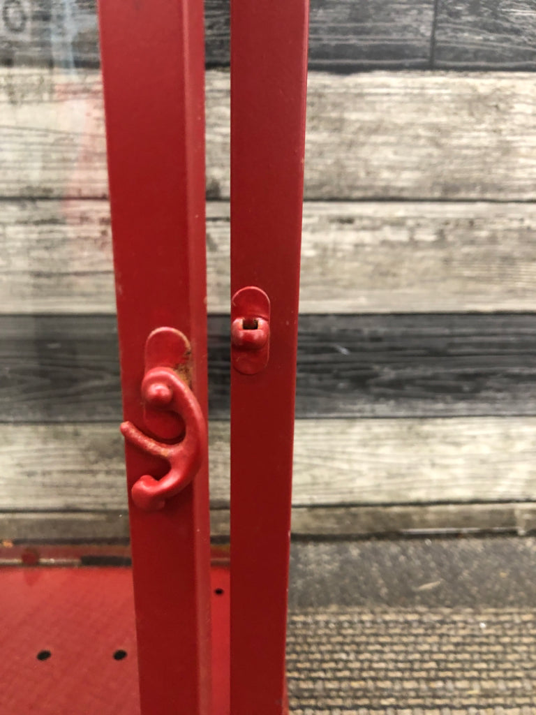 PRIMITIVE RED METAL LANTERN.
