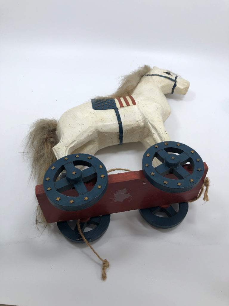PRIMITIVE ROLLING HORSE DECOR.