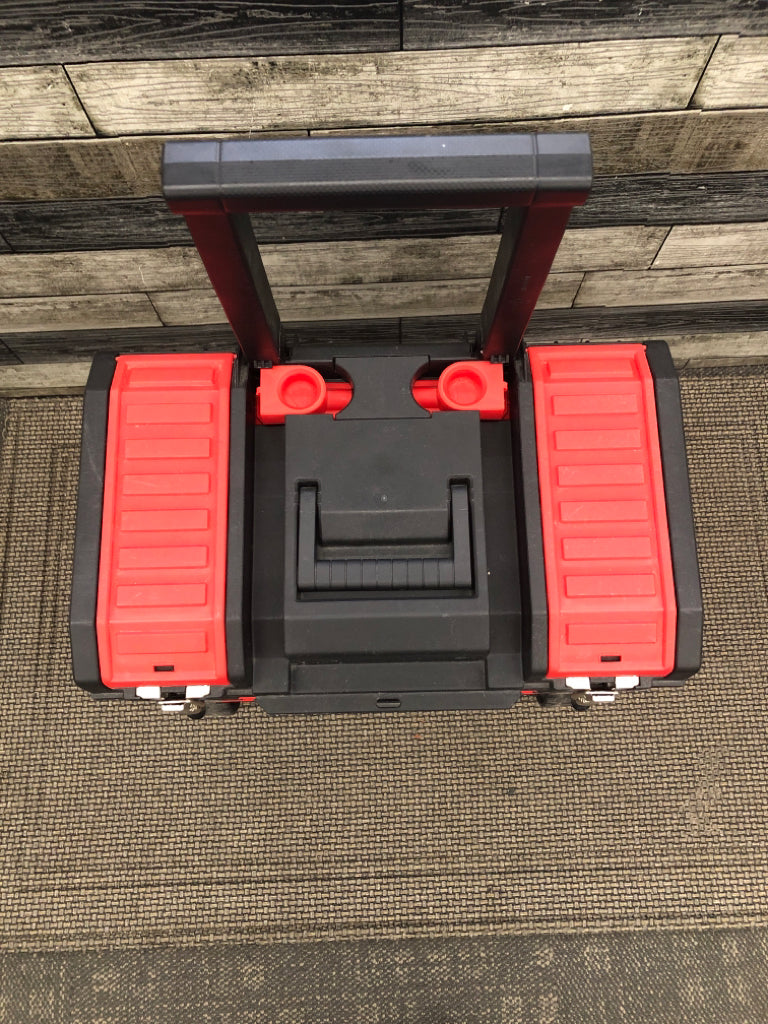 RED AND BLACK CRAFTSMAN TOOL BOX.