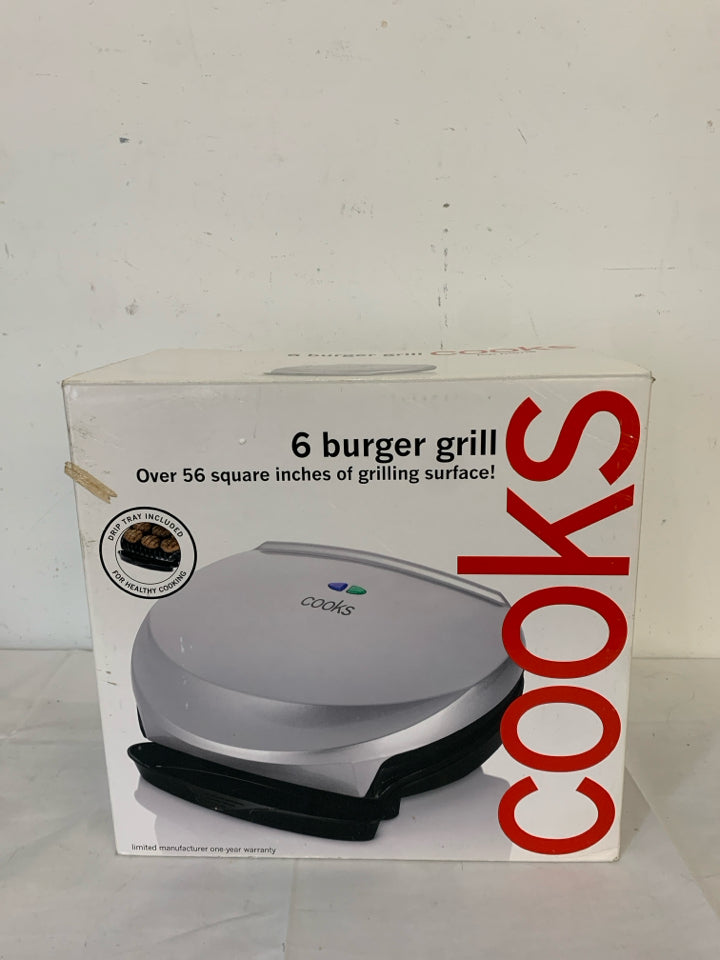 NIB 6 BURGER GRILL.