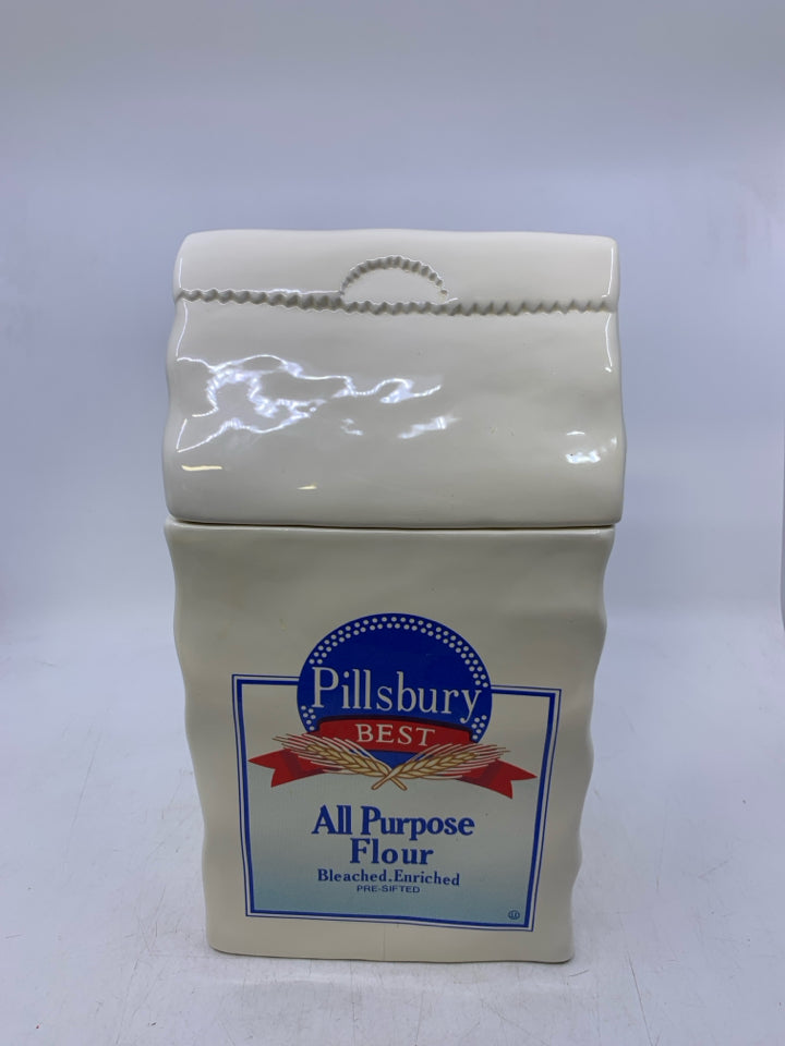 CERAMIC PILLSBURY ALL PURPOSE FLOWER BAG.