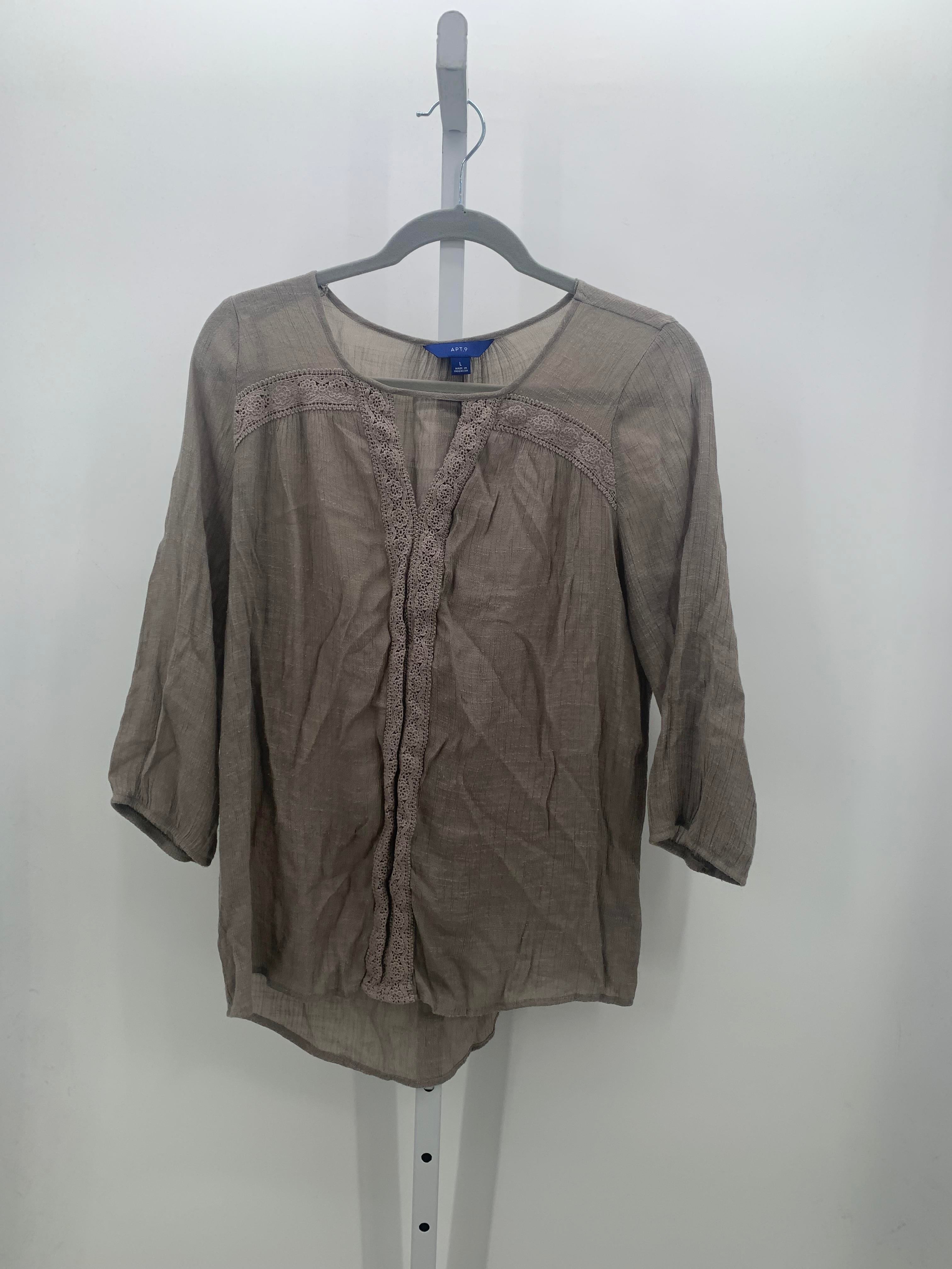 Apt. 9 Size Large Misses 3/4 Sleeve Shirt