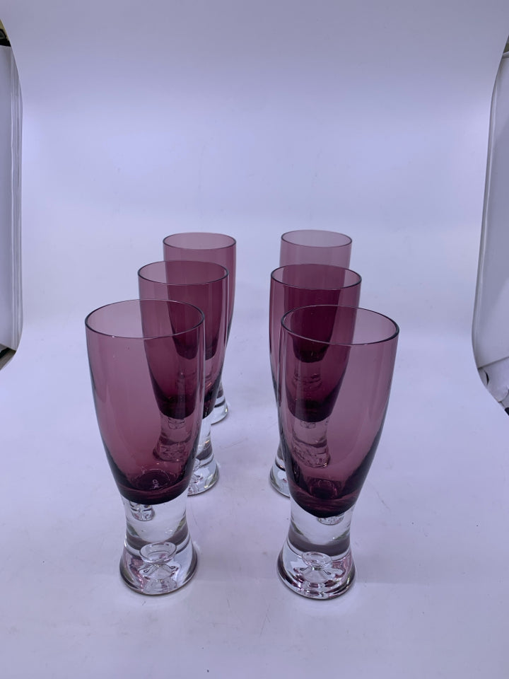 6 VTG DARK PURPLE HEAVY BOTTOM BUBBLE BASE BLOCK STOCKHOLM CRYSTAL.