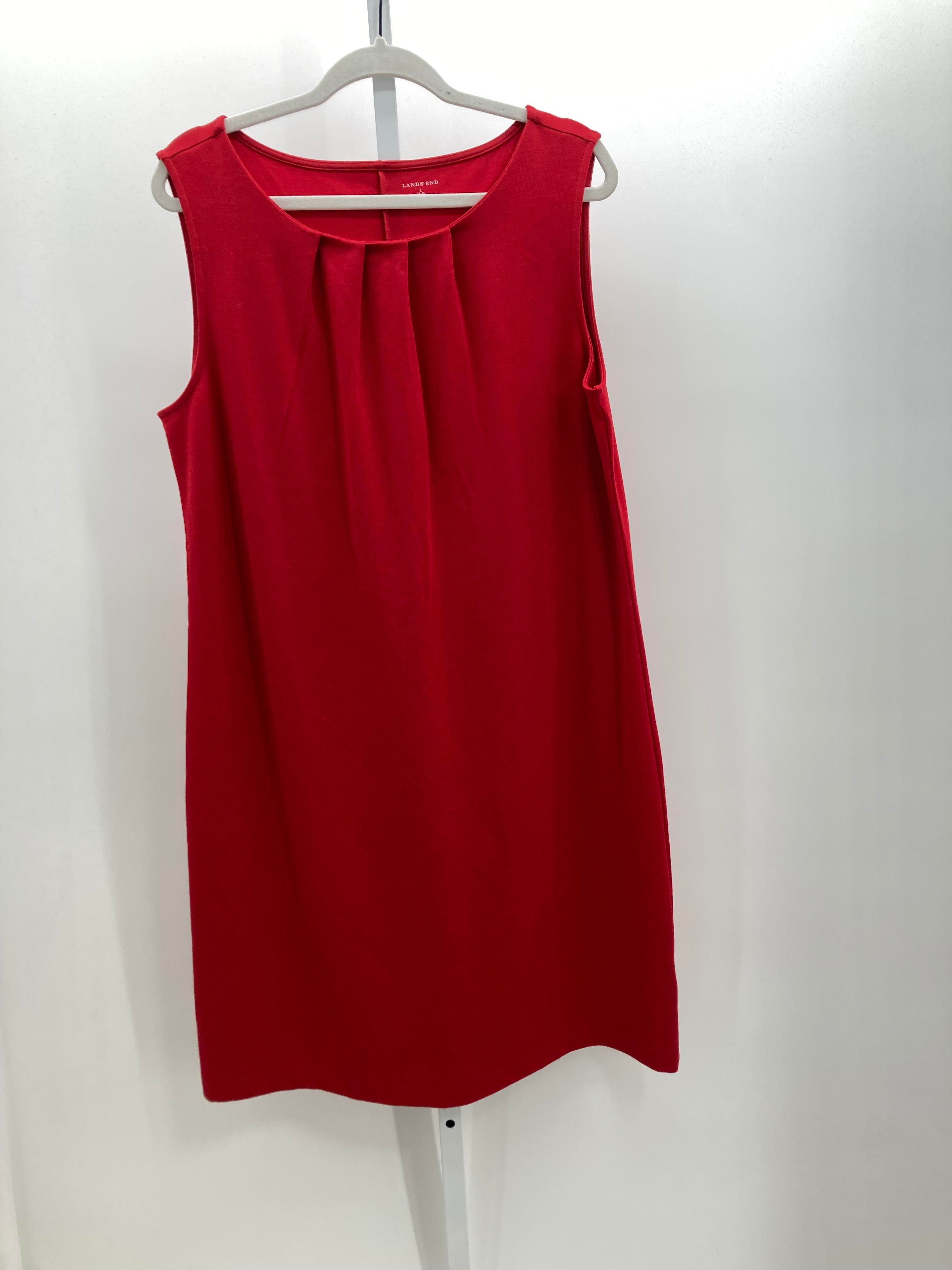 Lands End Size Large Misses Sleeveless Dress