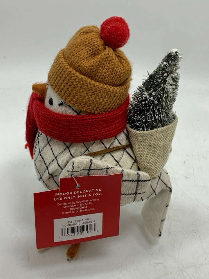 2 FELT CHICKADEE BUNDLED UP W/ TAGS.