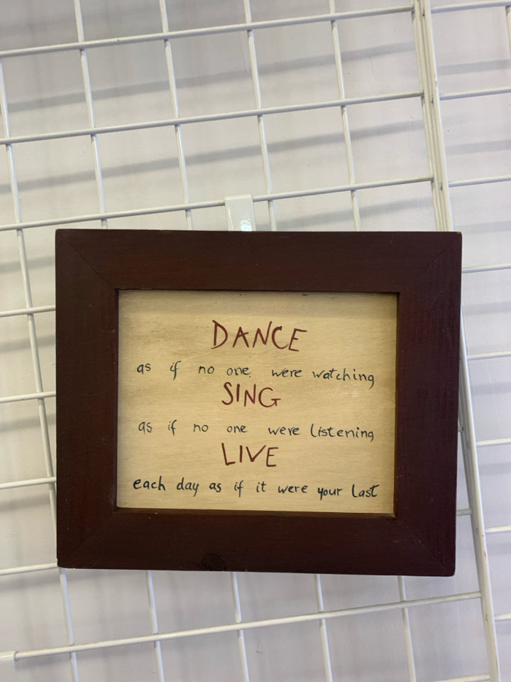 DANCE AS IF DARK BROWN WALL ART.