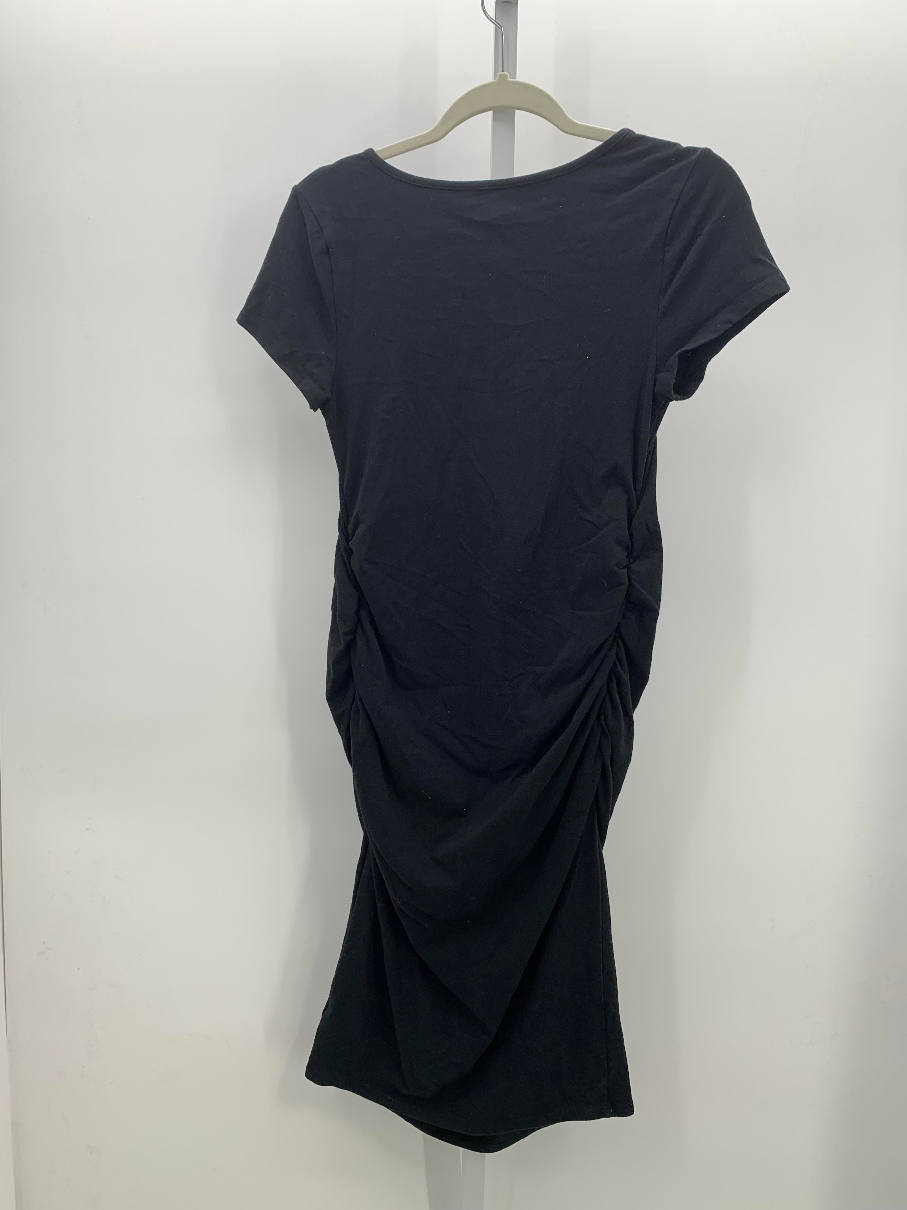 Isabel Black Size Medium Maternity Short Sleeve Dress
