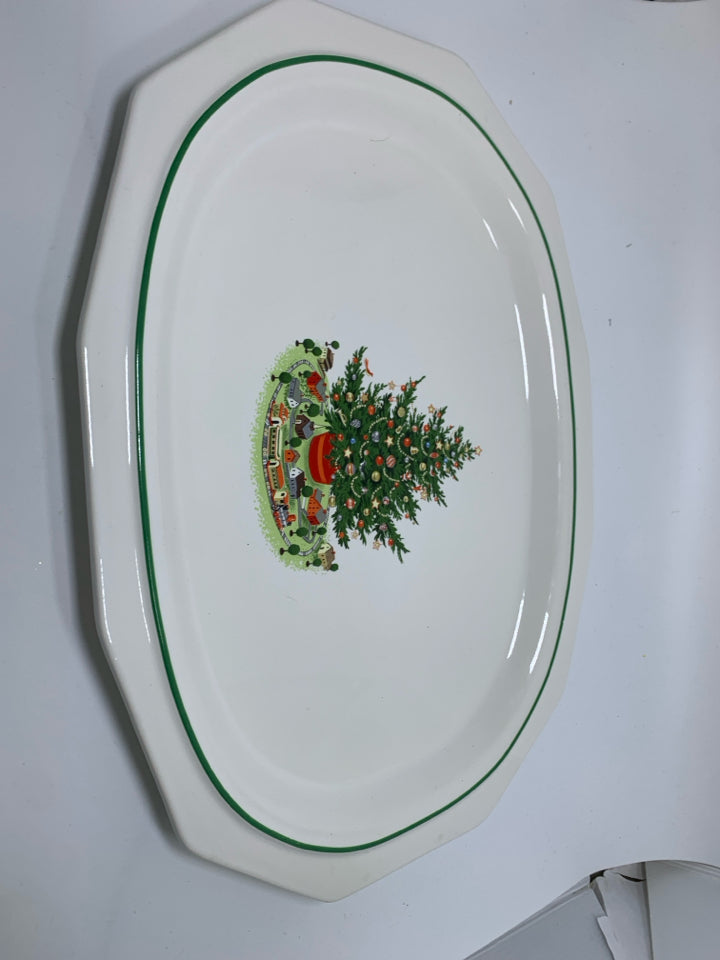 WHITE LARGE PFALTZGRAFF CHRISTMAS HERITAGE PLATTER.