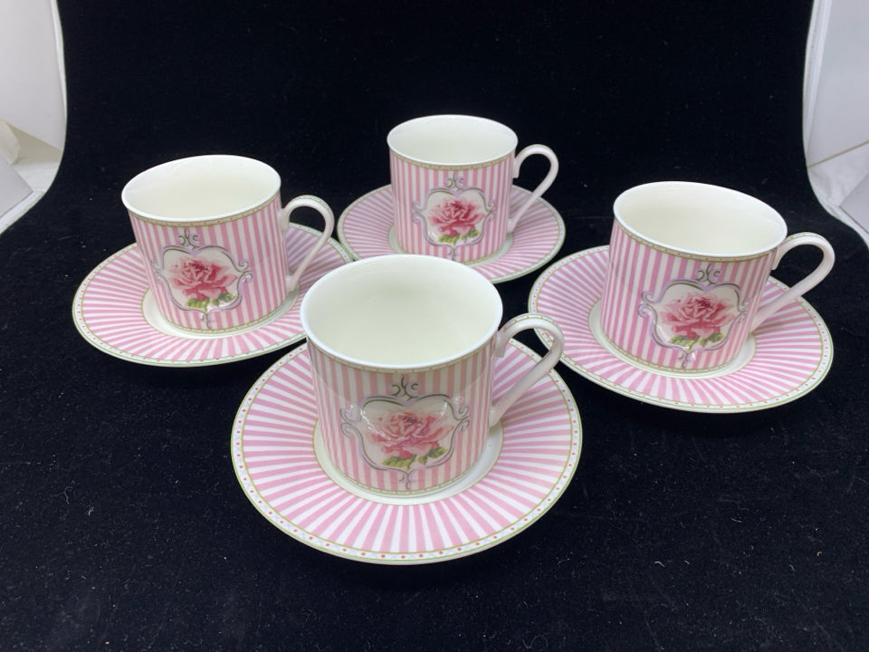 LAURA ASHLEY TEACUP/SAUCER SET W/BOX.