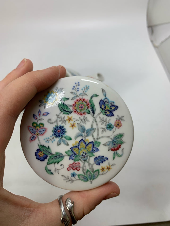 SHORT FLORAL TEA POT.