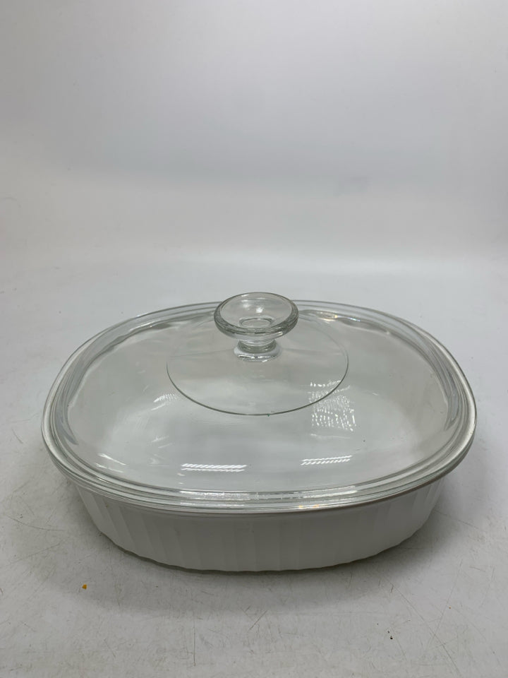 OVAL FRENCH WHITE DISH W/ LID.