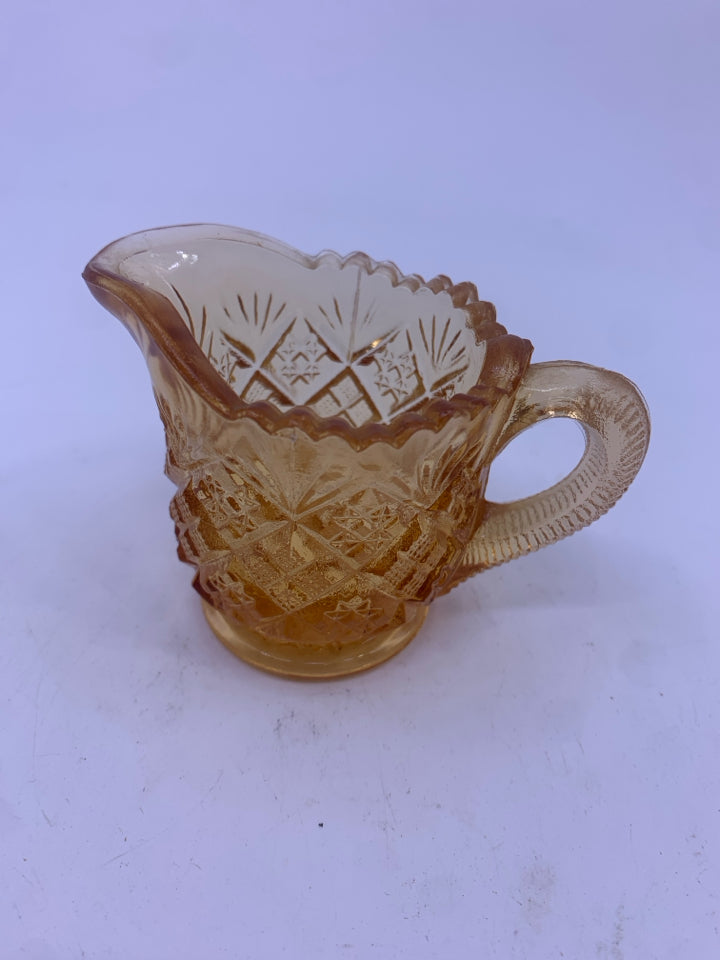 VTG SMALL ORANGE PITCHER TOOTHPICK HOLDER.