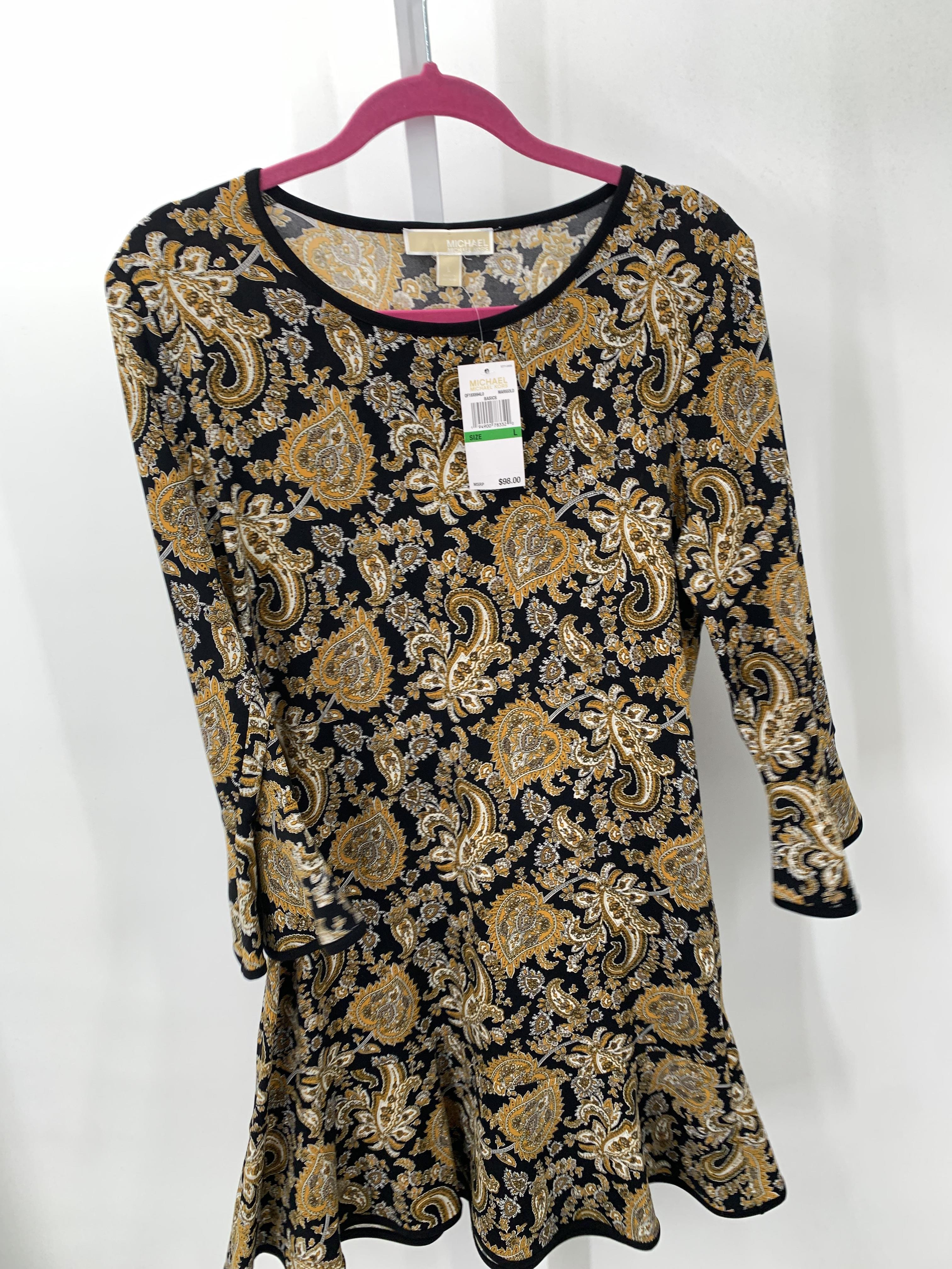 Michael Kors Size Large Misses 3/4 Sleeve Dress