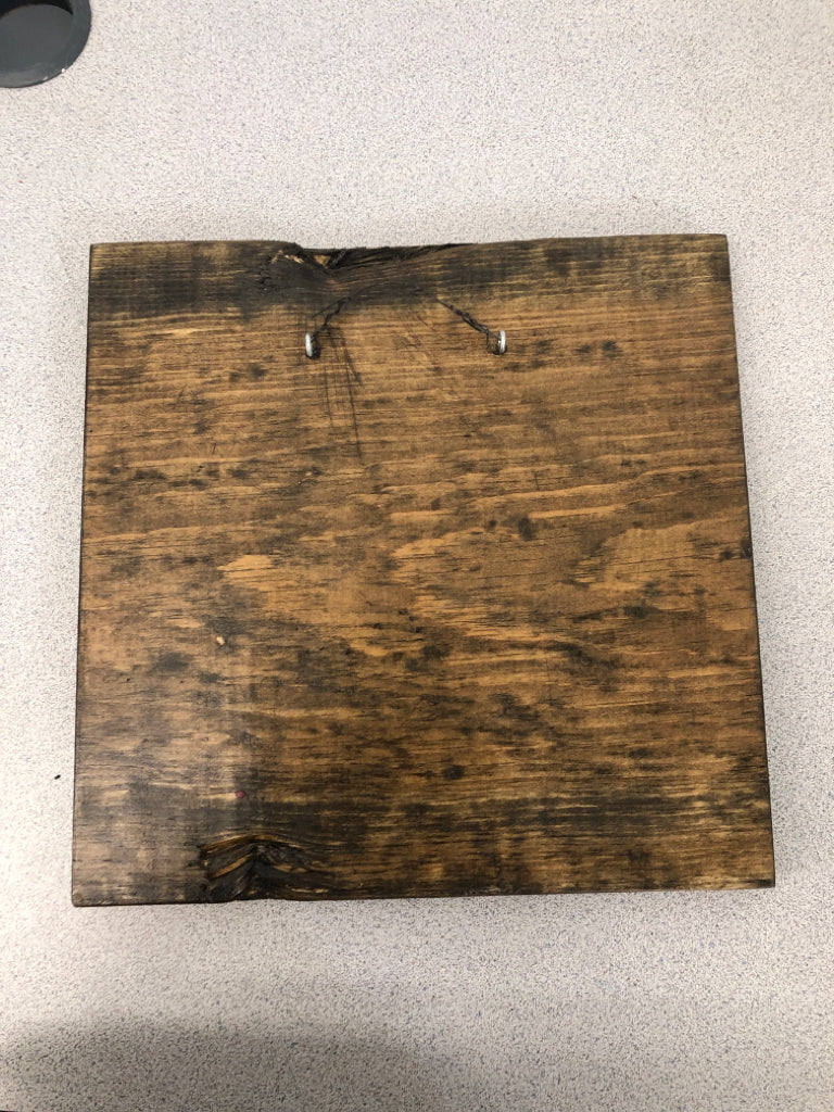 MISTLETOE PAINTING ON WOOD SIGN.