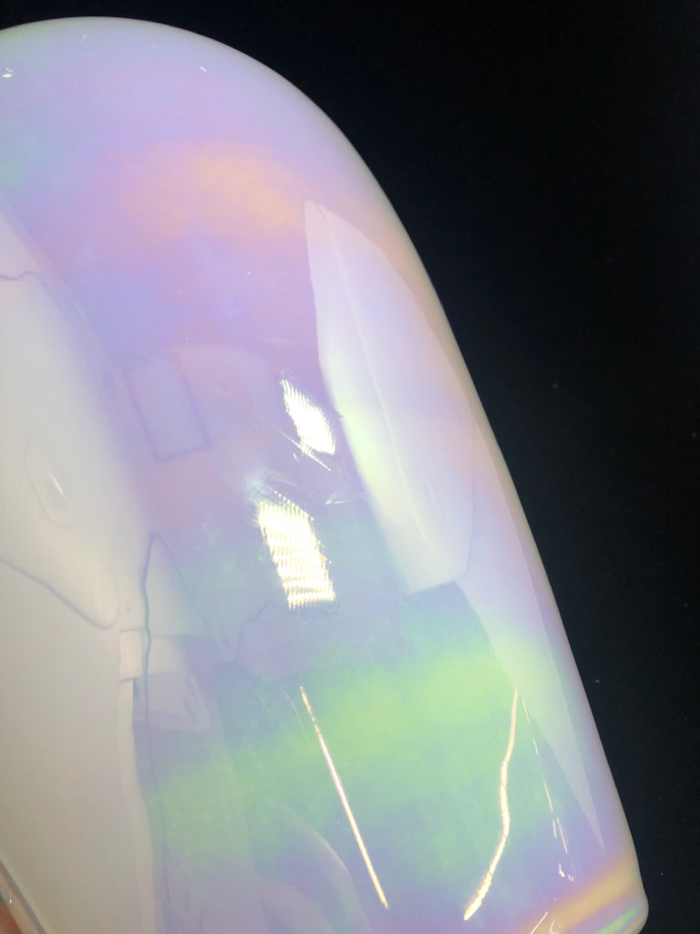 IRIDESCENT WHITE VASE.