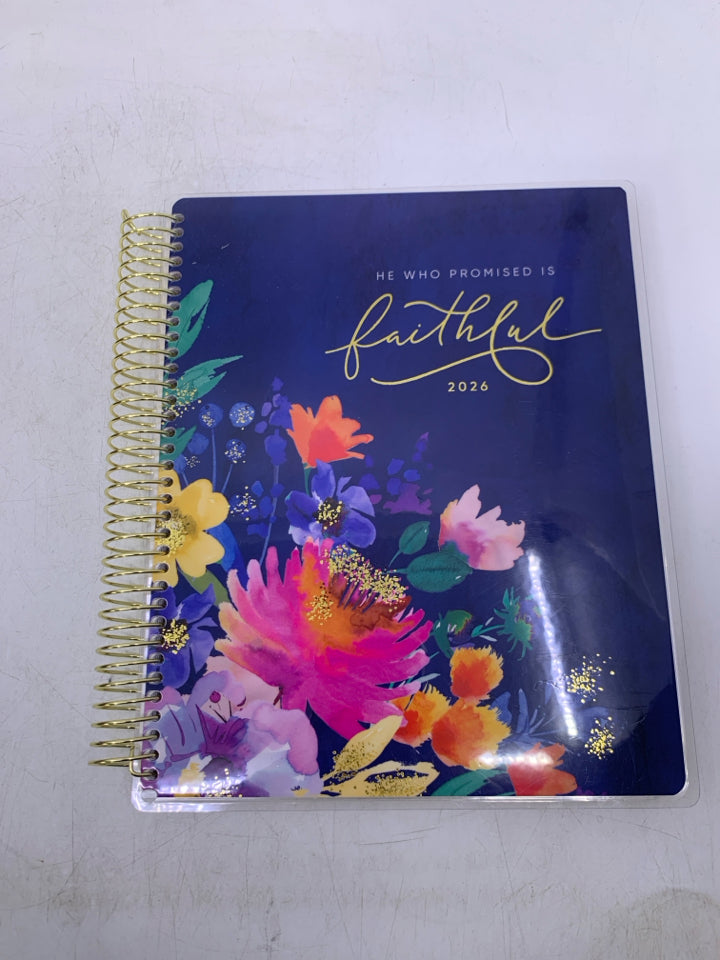 NEW DARK BLUE W/ COLORFUL FLORAL 2026 CALLENDAR.