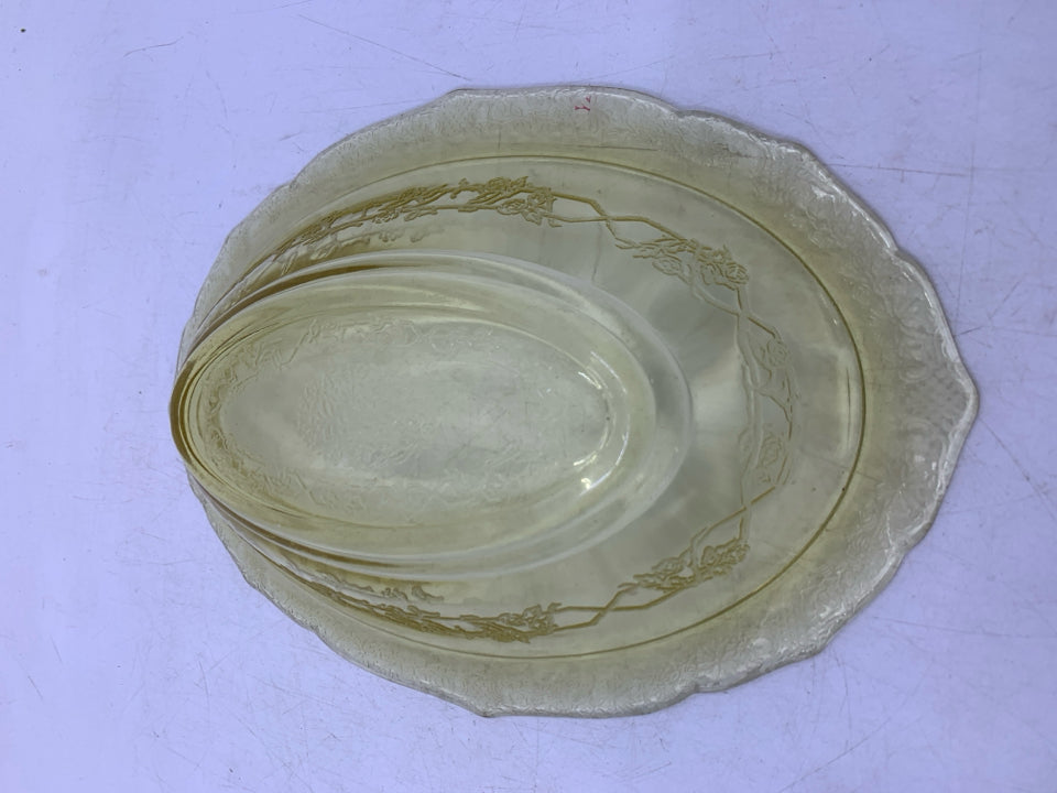 VTG OVAL PRESSED GLASS BOWL.