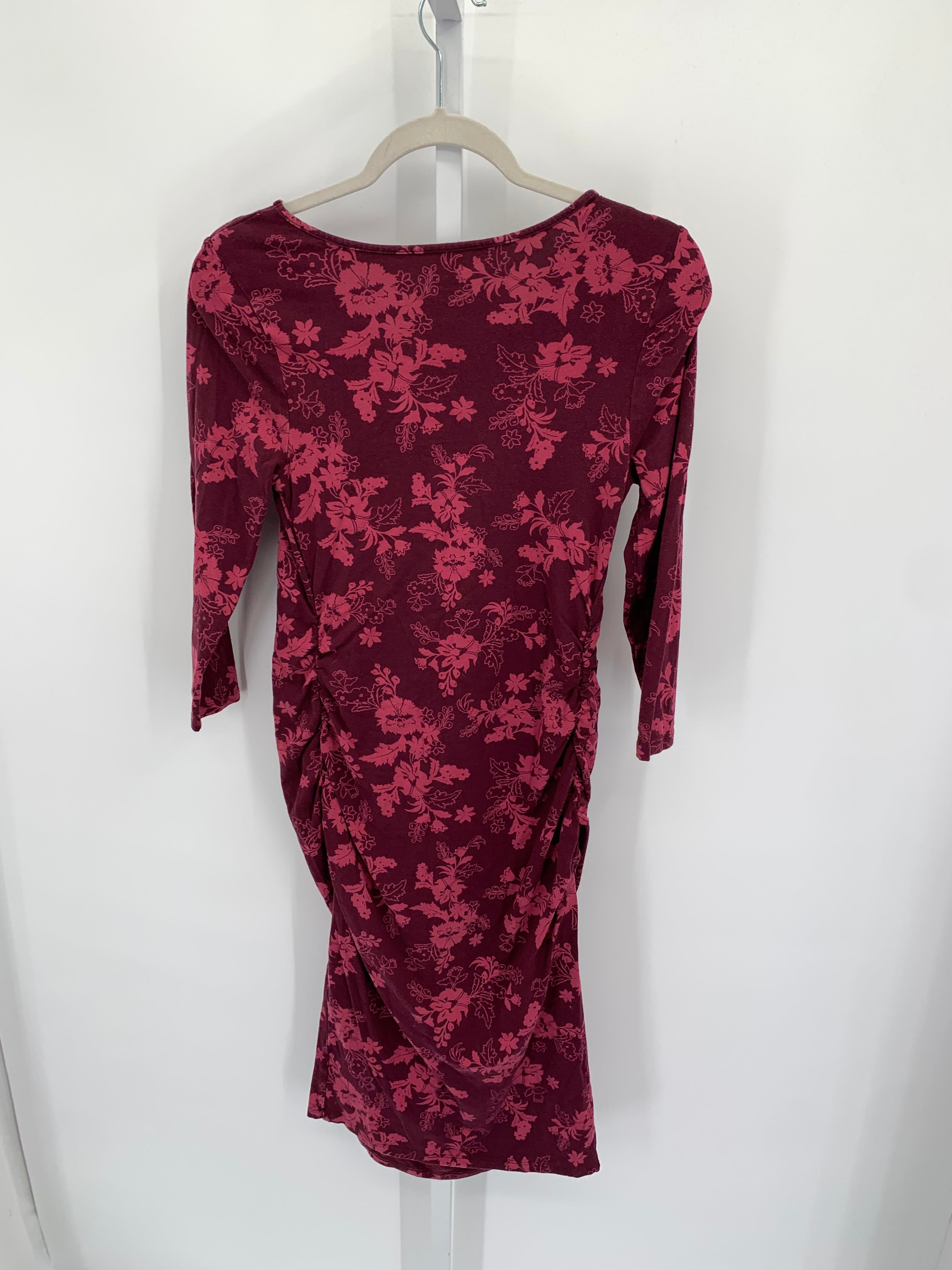 Isabel Burgandy Size Medium Maternity Long Sleeve Dress