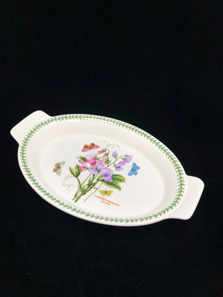 BOTANIC GARDEN SWEET PEA OVAL BAKING DISH.