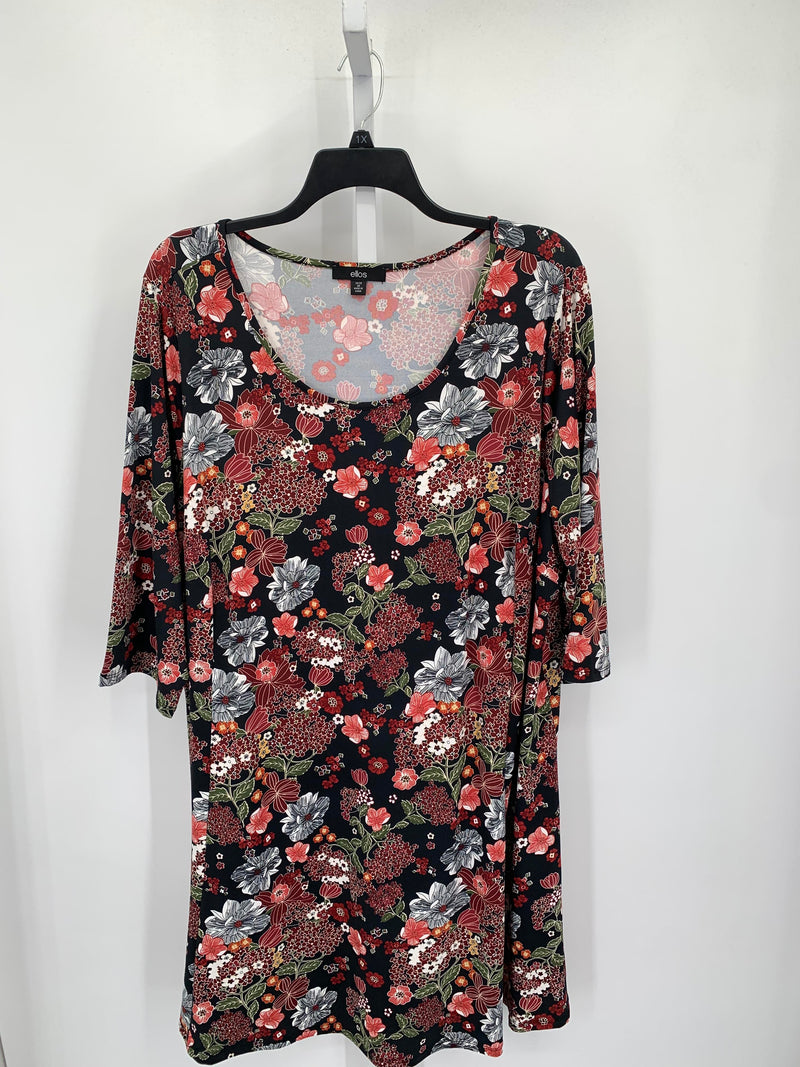 Size 2X Womens 3/4 Sleeve Dress