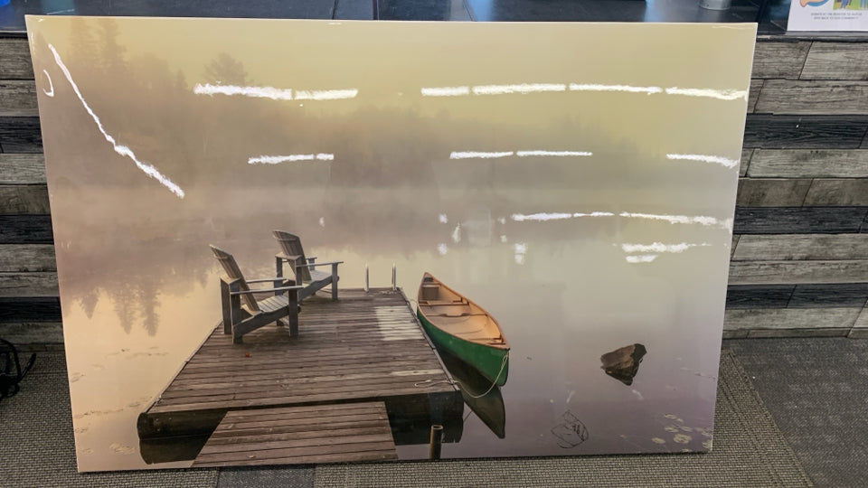 LG CANOE+CHAIRS GLOSSY CANVAS WALL HANGING.