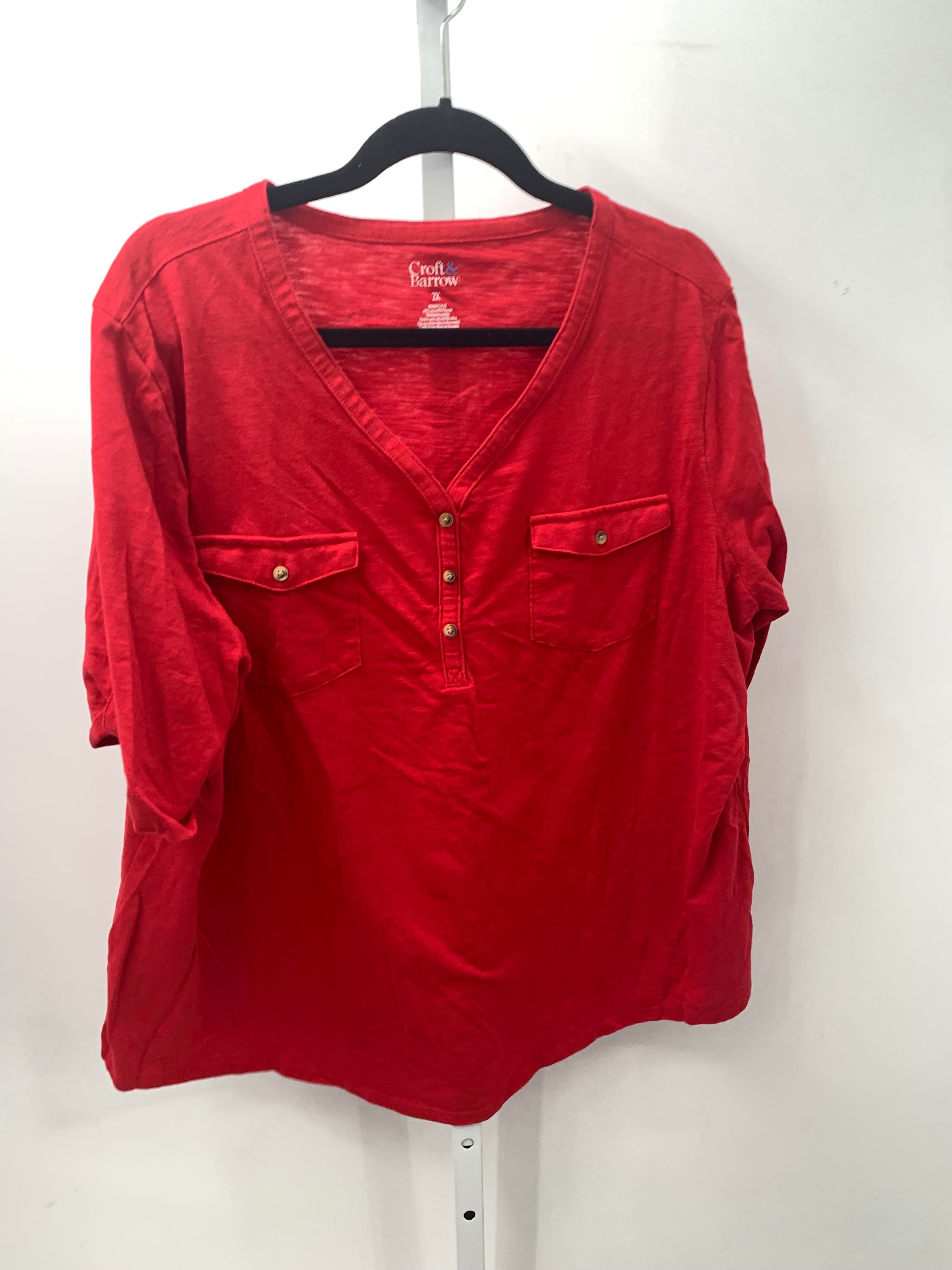 Croft & Barrow Size 2X Womens Short Sleeve Shirt