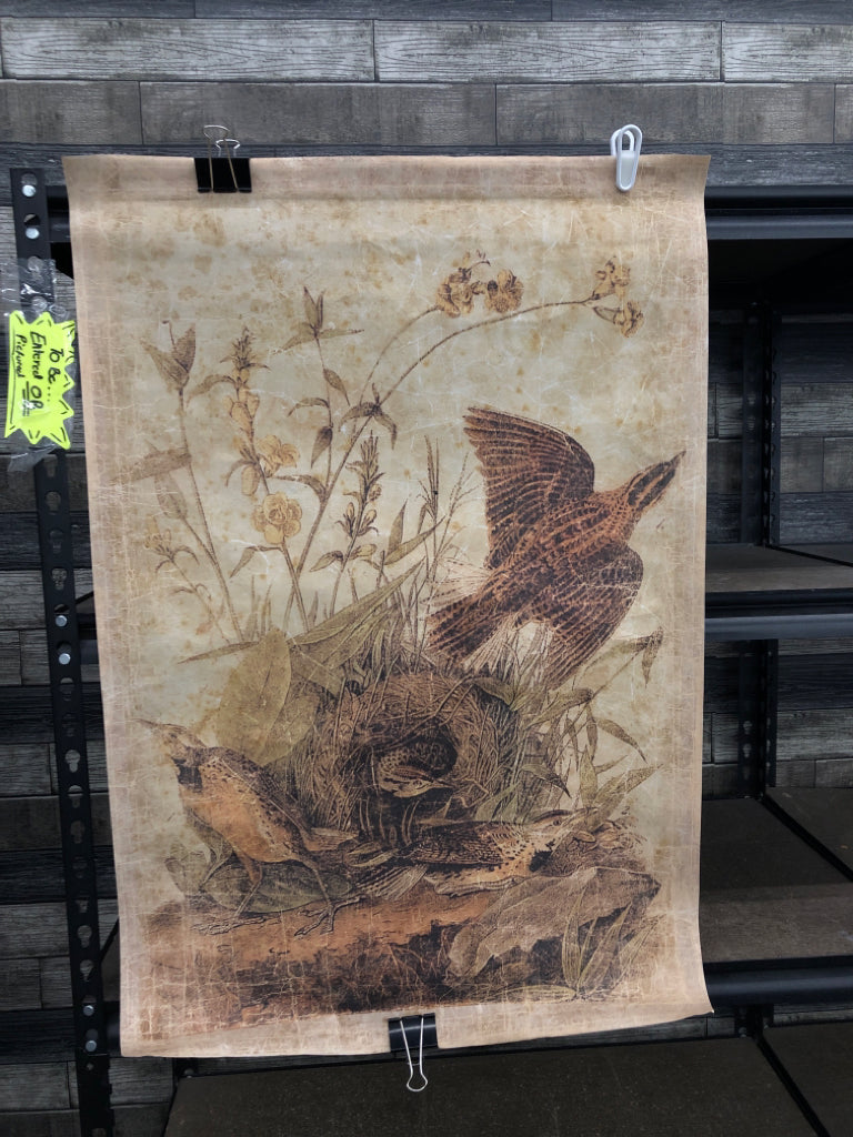 BIRDS IN NEST PAPER ART PRINT.