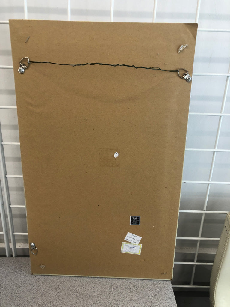 PIN BOARD W/PINS IN WHITE FRAME.