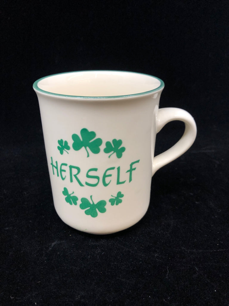 "HERSELF" CARRIGALINE POTTERY MUG MADE IN IRELAND.