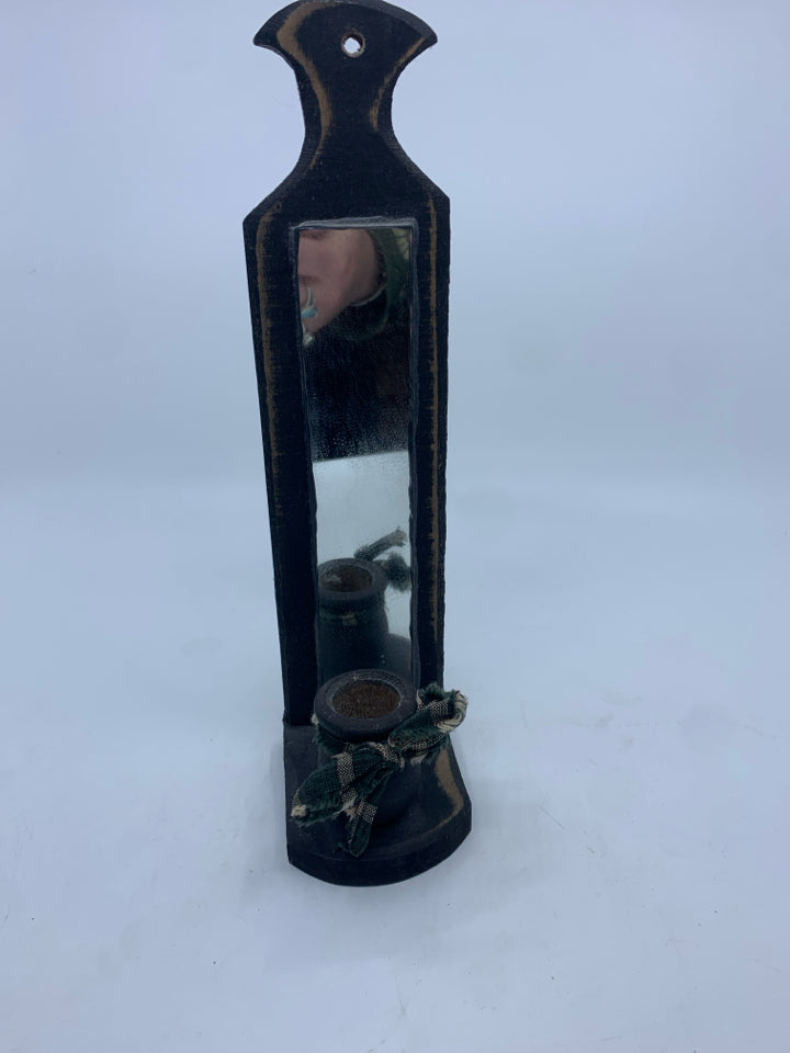 PRIMITIVE  CANDLE HOLDER W MIRROR.