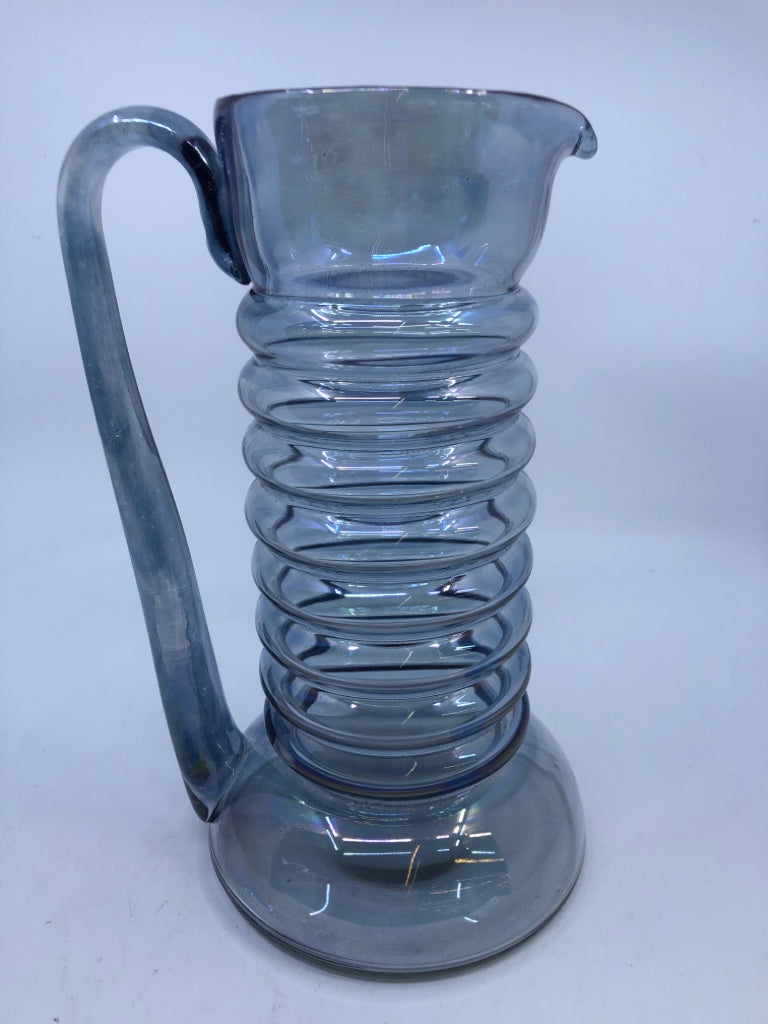 5 PC VTG IRIDESCENT PITCHER & TUMBLERS DUNBAR GLASS "ARAMIS".