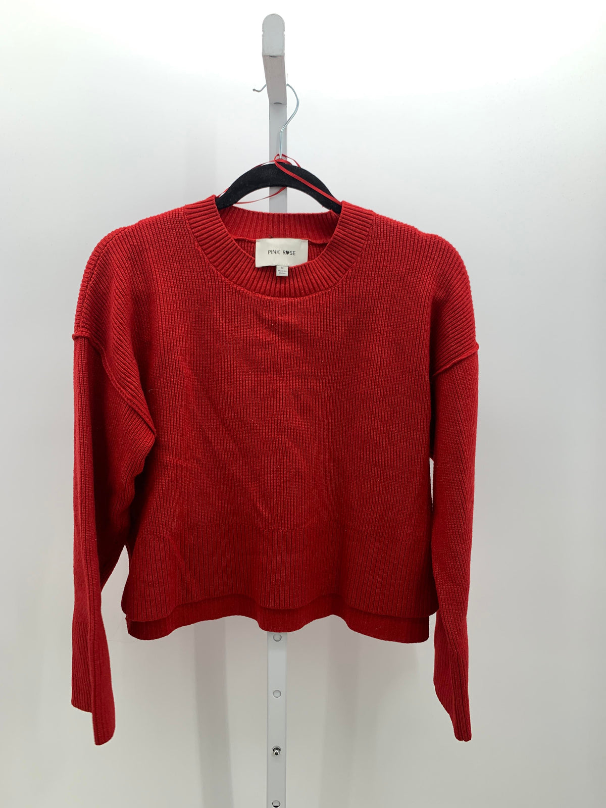 Pink Rose Size Medium Juniors Long Sleeve Sweater
