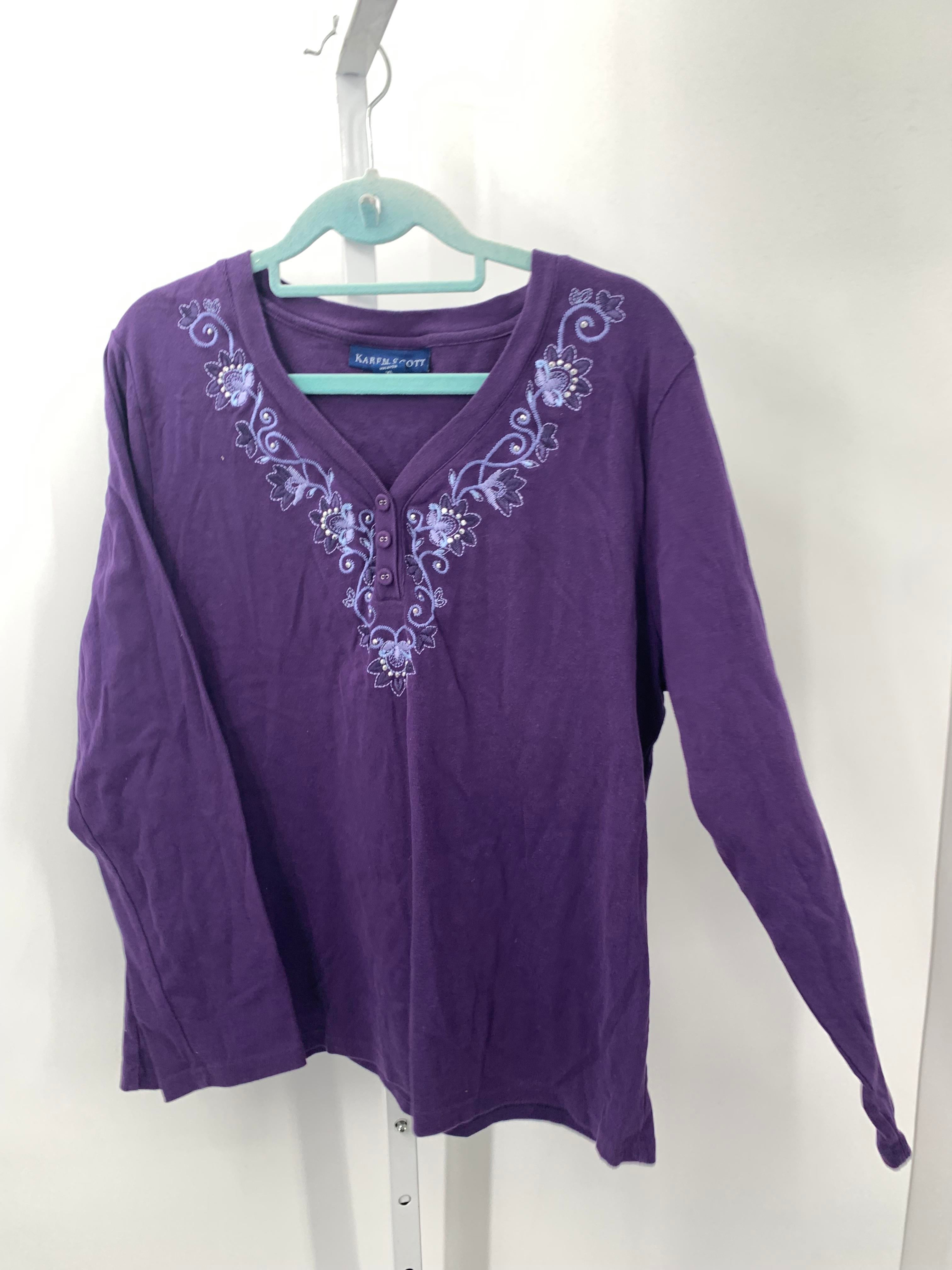 Karen Scott Size Extra Large Misses Long Sleeve Shirt