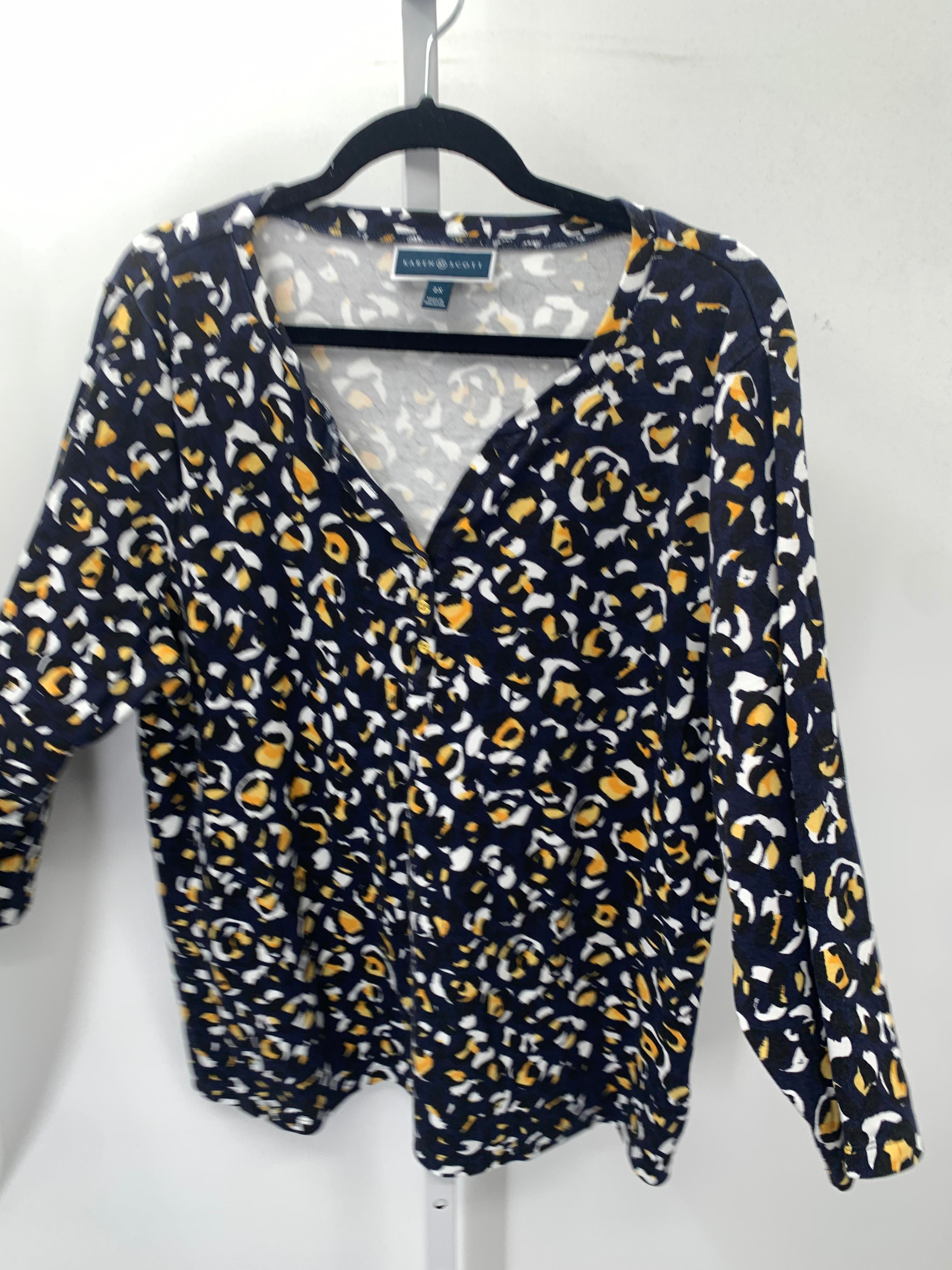 Karen Scott Size 2X Womens 3/4 Sleeve Shirt