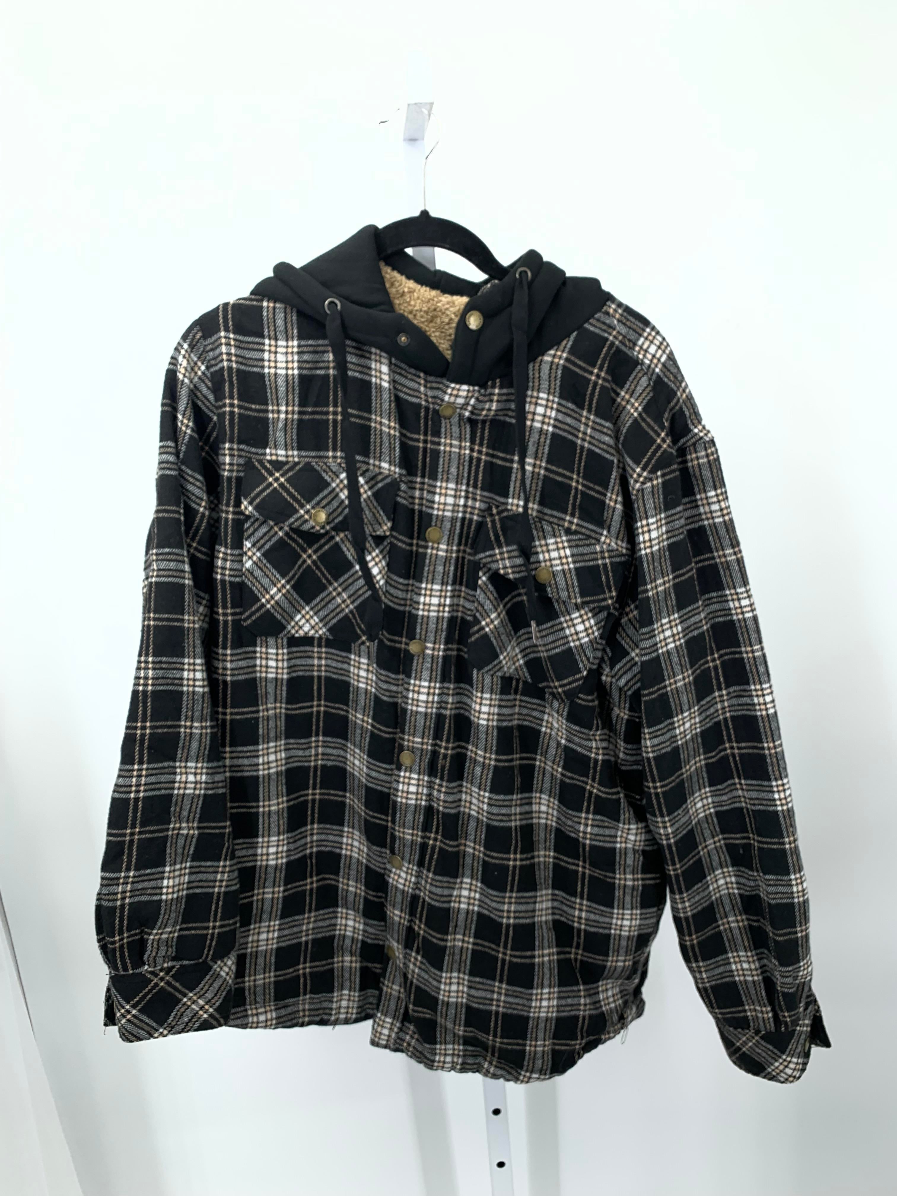 HOODED PLAID FLEECE LINED.