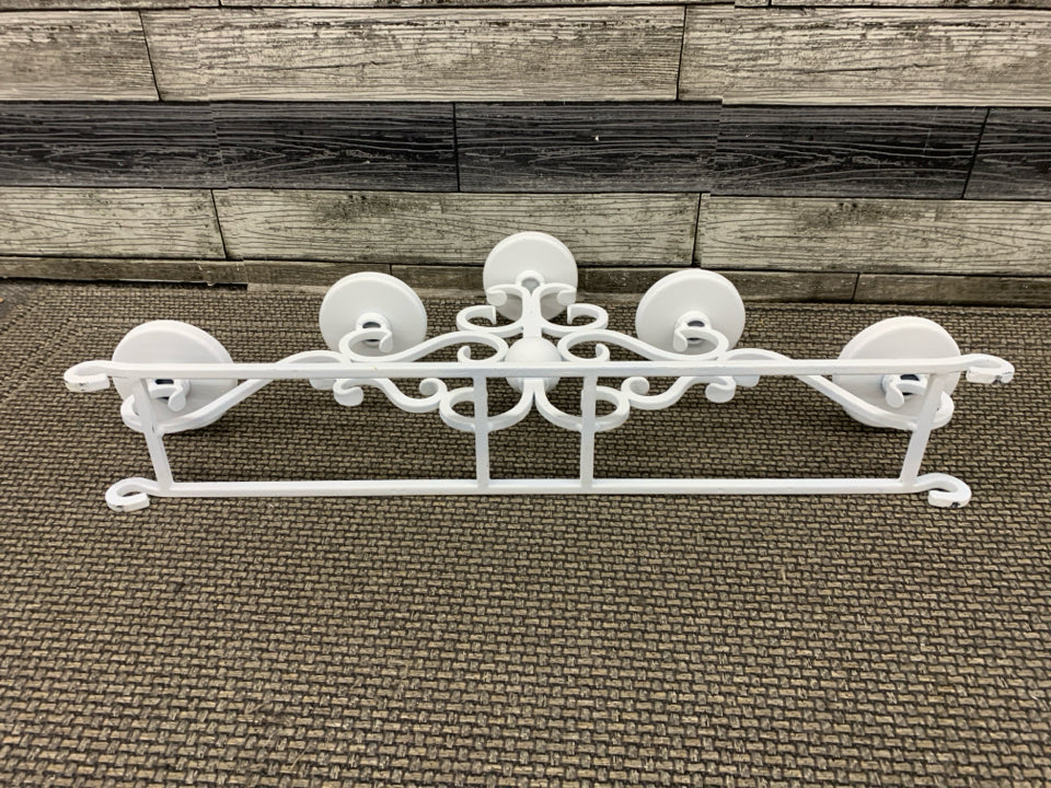 WHITE 5 SECTION PILLAR CANDLE HOLDER.