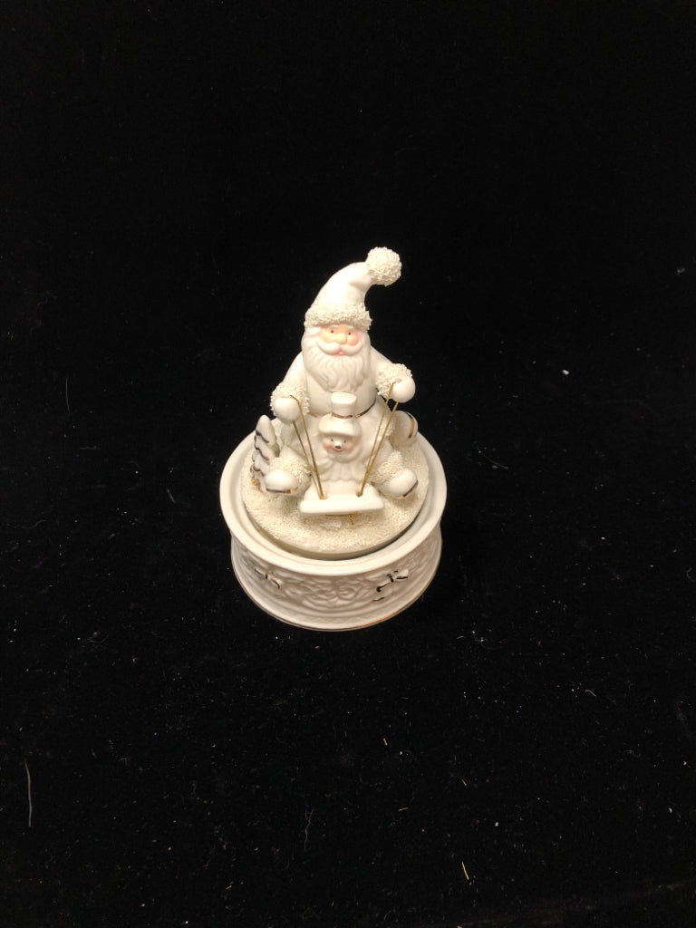 SPINNING SANTA/SNOWMAN MUSIC BOX.