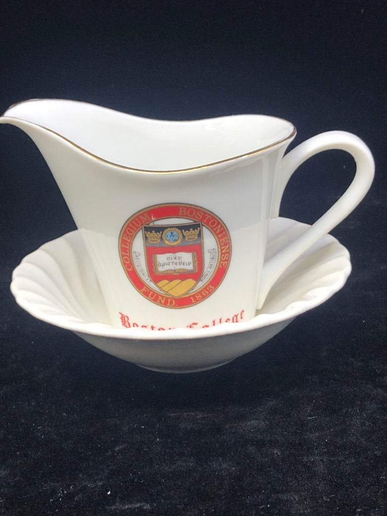 COFFEE CREAMER CUP WIRTH SAUCER BOSTON COLLEGE.