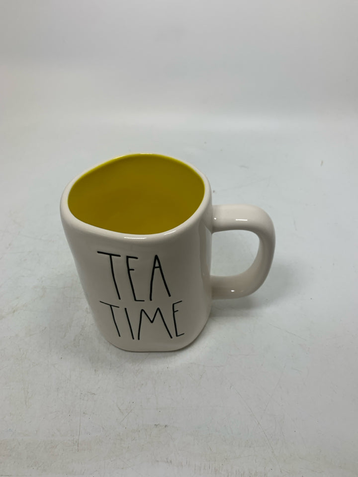 TEA TIME YELLOW INTERIOR MUG.