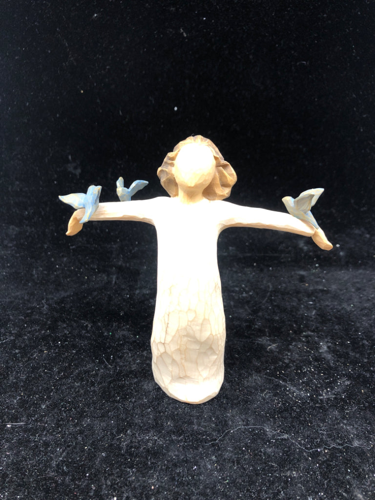 WILLOW TREE HAPPINESS GIRL W BIRDS.