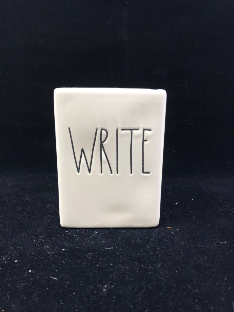 RAE DUNN WRITE SQUARE PENCIL CUP.